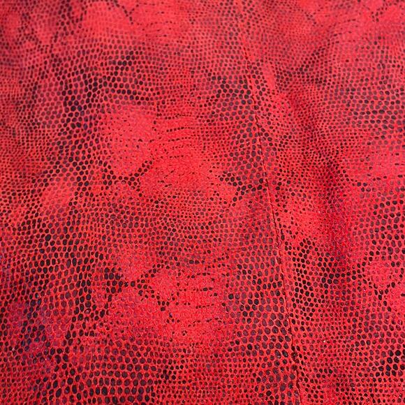 Vintage Y2K Red Genuine Leather Snakeskin Print Blazer Jacket Plus Size 3X - Picture 6 of 10